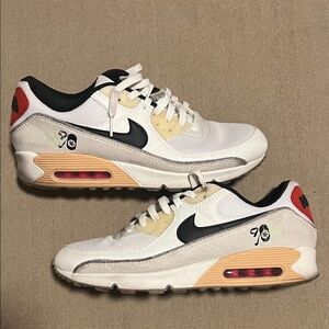 Nike Air Max 90 White and Black with Red Accents